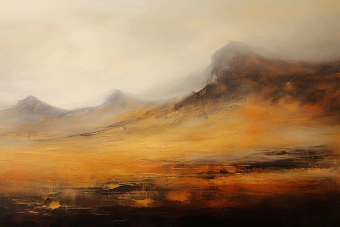 Blurry mountains in the autumn