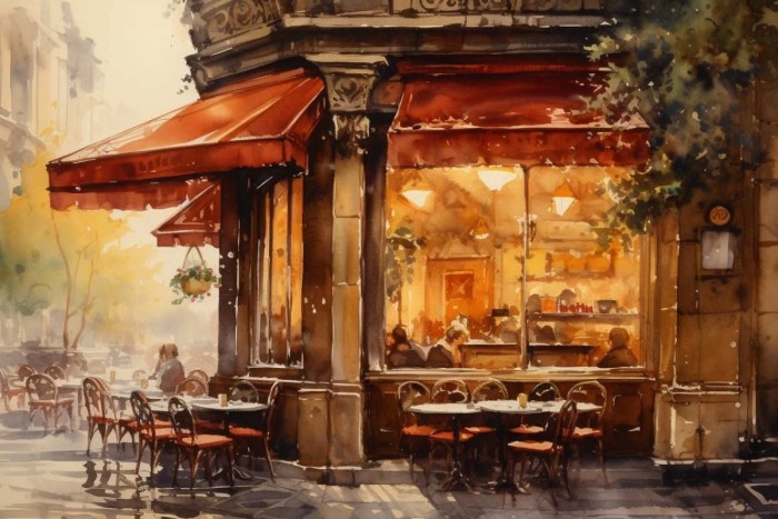 Cafe in a French city