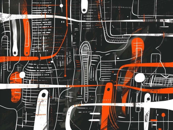 modern abstract city in dark colours